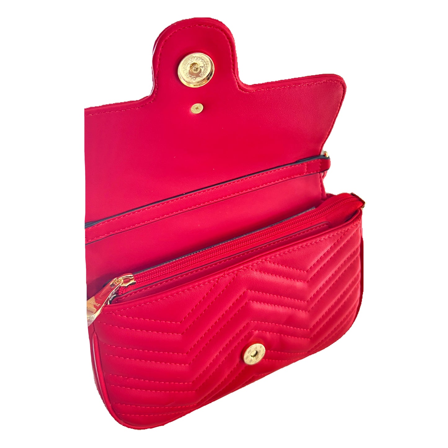 Ruby Chevron Purse Bag - Red